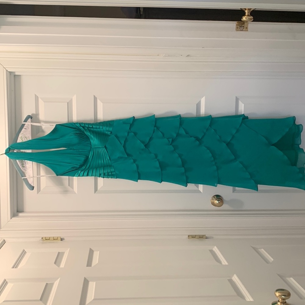Emerald green, halter neck, size 8 dress